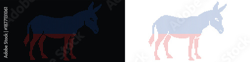 Democratic Dots donkey vector icon. Flat Democratic donkey pictogram is isolated on a white background