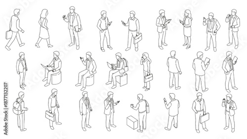 Isometric People Set Diverse Individuals in Various Poses and Activities
