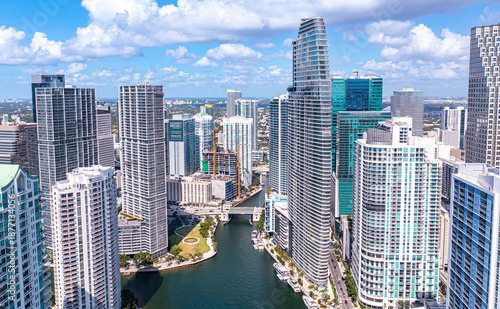 фотографія Downtown Miami and Brickell Skyline on a Sunny Morning in Florida