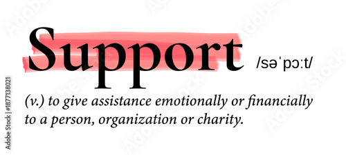 Obraz na plátně Support png dictionary word sticker, highlighted design, transparent background