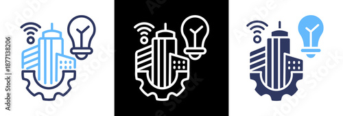 Smart City triple icon