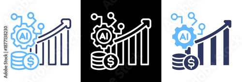 Ai Economy triple icon