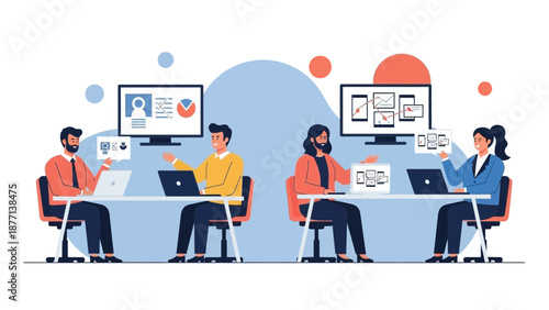 Team Collaboration and Data Analysis at Meeting