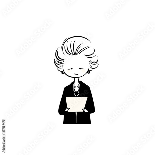 President. President simple black and white line art vector logo