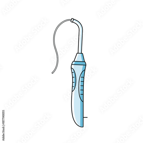 Modern dental water flosser or oral irrigator for hygiene and teeth cleaning isolated on a white background for health.