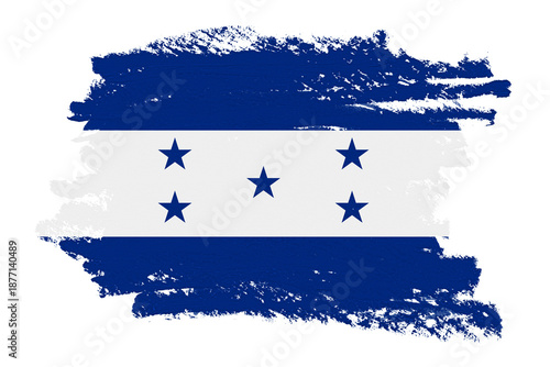 Foto Honduran flag png sticker, paint stroke design, transparent background