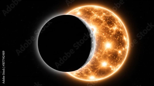 Solar Eclipse Animation - A Cosmic Dance of Light and Shadow.