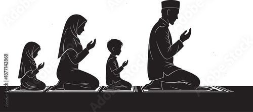 A black vector illustration of a fit woman's body silhouette doing a yoga exercise for zen meditation and health