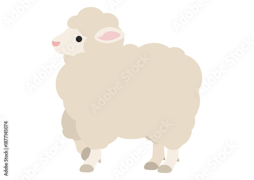 片足をあげているポーズのひつじ