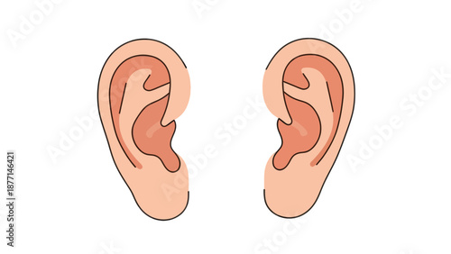 Cartoon ears illustration, hearing concept