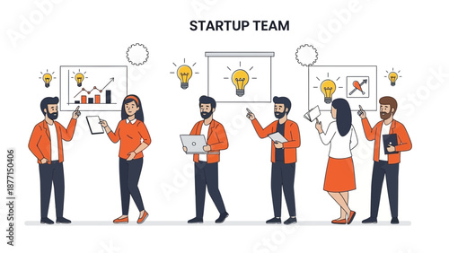 Startup Team Brainstorming Ideas and Planning Business Growth