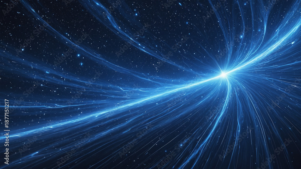 Fototapeta premium Abstract cosmic energy wave flowing through deep spac