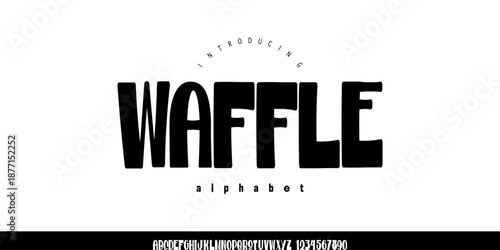 Quadro su tela Waffle Font is A modern condensed sans serif display font with tall rounded shapes, clean style, perfect for logos, posters, and branding
