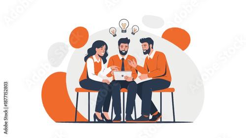 Teamwork collaboration, brainstorming ideas, business meeting, innovation, startup concept