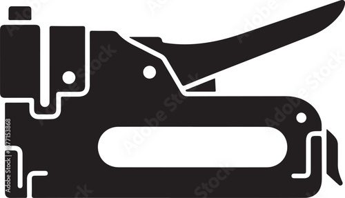 Heavy duty staple gun silhouette for construction and upholstery projects isolated on white background