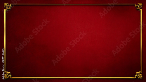 Luxury chinese background with elegant oriental frame and festive red texture background ideal for celebration banner design and invitation card layout