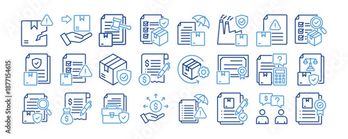 Product Liability icon collection. Containing design product, business, protection, concept, liability