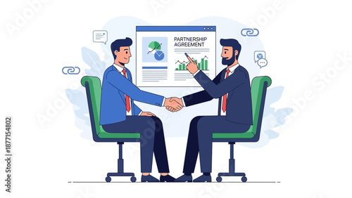 Business partners shaking hands, agreement, teamwork, success, collaboration concept