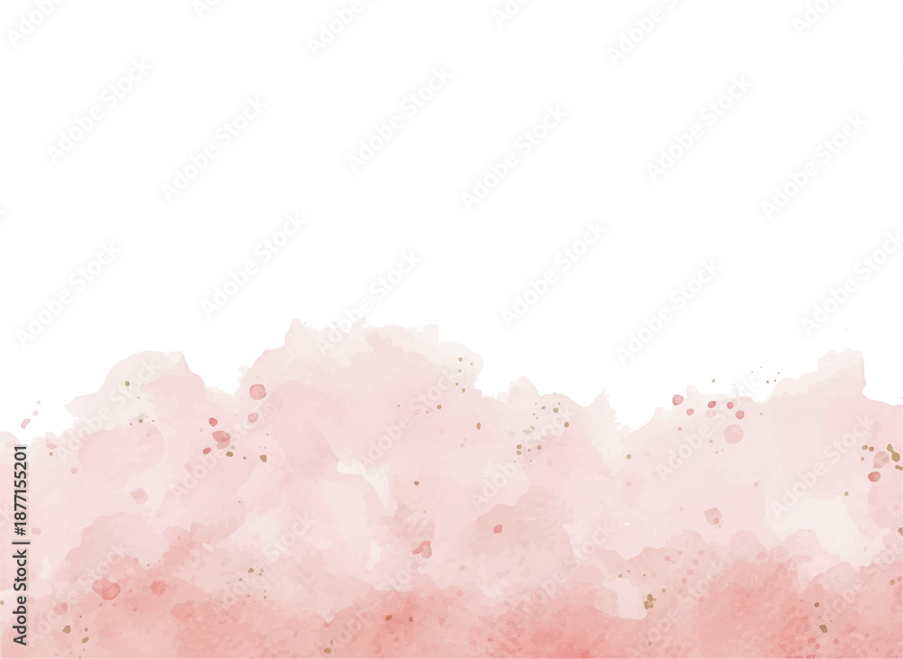Obraz premium Pastel Pink Watercolor Abstract Background with Gold Glitter Brush Strokes for Wedding Invitations 