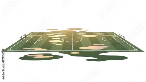 Inflatable tennis court with surrounding environment and water reflections