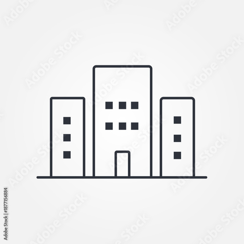 Building icons. Abstract architecture buildings line icon set. Editable Stroke.