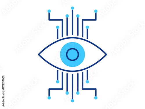 Ai vision icon. Artificial Intelligence icon. Outline icon style. Simple vector illustration in modern thin line style.