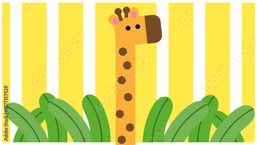 数字の1をモチーフにしたキリンのキャラクターで表現したカウント・ランキング・スタートのイメージイラスト