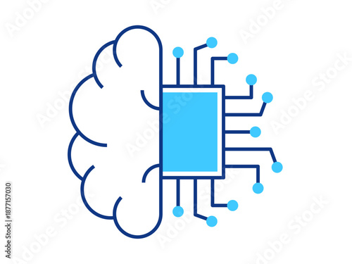 Artificial brain icon. Artificial Intelligence icon. Outline icon style. Simple vector illustration in modern thin line style.