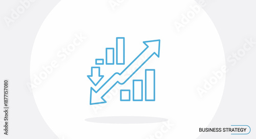 Business Strategy - Financial Growth and Decline Chart with Arrows.