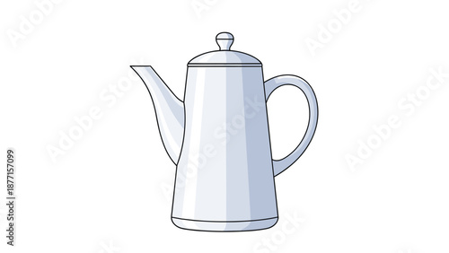 Elegant silver coffee pot with a tall body and curved spout stands as a symbol of hospitality and refined dining service excellence.