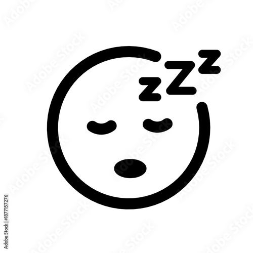 Sleeping cute face vector simple icon on white background
