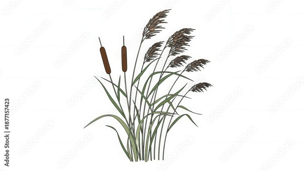 Obraz premium Natural Reed Grass Plumes for Landscaping and Decorative Use
