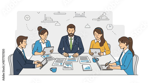 Diverse Business Team Meeting, Brainstorming and Planning Strategy