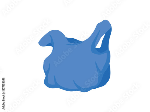 blue Plastic Bag Crumpled Illustration
