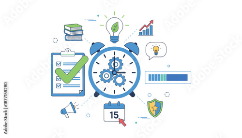 Planning and time management concept for success and productivity reaching goals and task