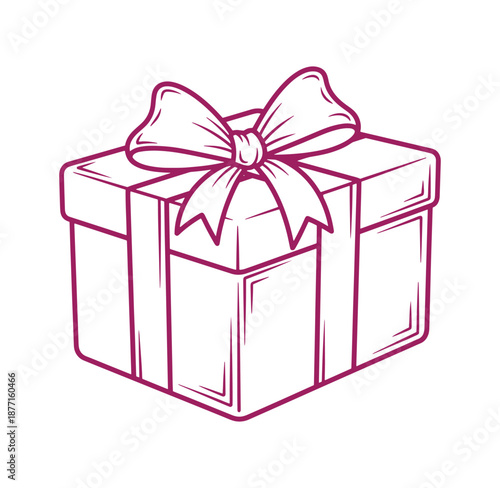 A gift box with a bow on top for presents and celebrations
