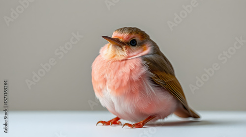 Pink Robin Bird Portrait – Soft Color Songbird