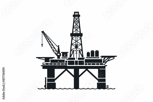 Plataforma offshore en monocromo