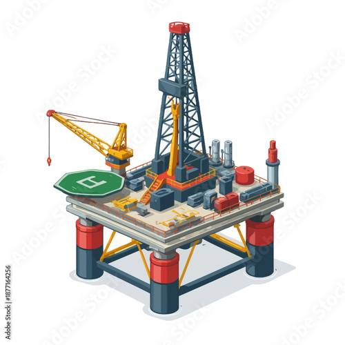 Plataforma petrolera offshore en 3D