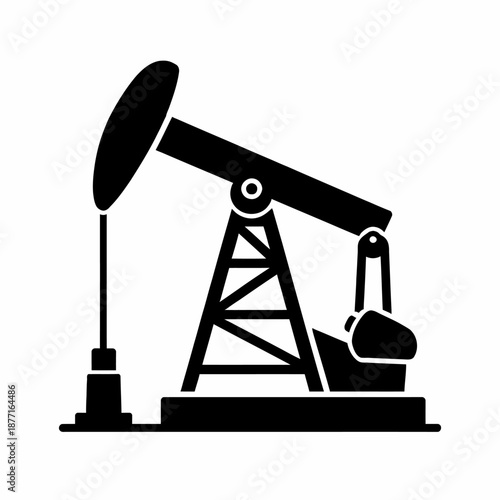 Bomba de petróleo en blanco y negro