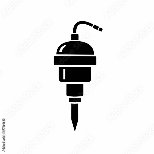 Icono de geófono sísmico en blanco y negro