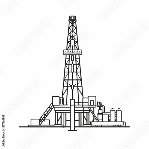 Planta de perforación en esquema técnico