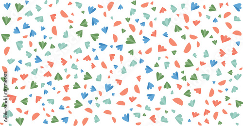 Abstract Colorful Seamless Pattern Vector Background with Modern Terrazzo Confetti Shapes