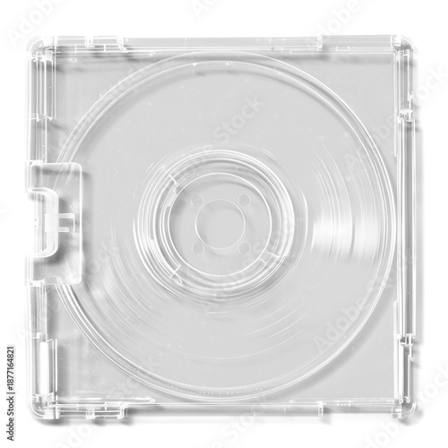 Canvas Print Empty Transparent CD Case Mockup Isolated on White Background