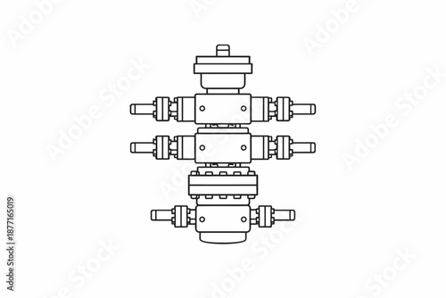 Esquema técnico de preventor de reventones