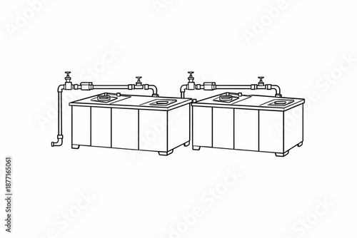 Esquema técnico de tanques de lodo