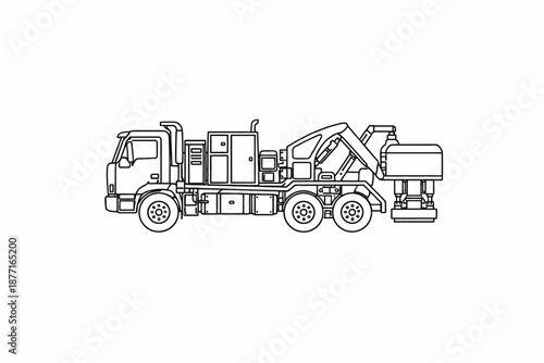 Camión vibrador sísmico en detalle