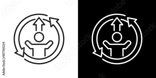 Resilience  Icon Set. Clean Line Design With Light And Dark Versions For Versatile Use 
