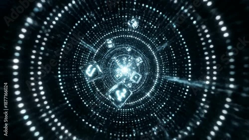 Futuristic Technology Interface with Circles.