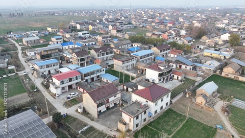 Aerial view of the scenery in Wudui Township, Lianyungang